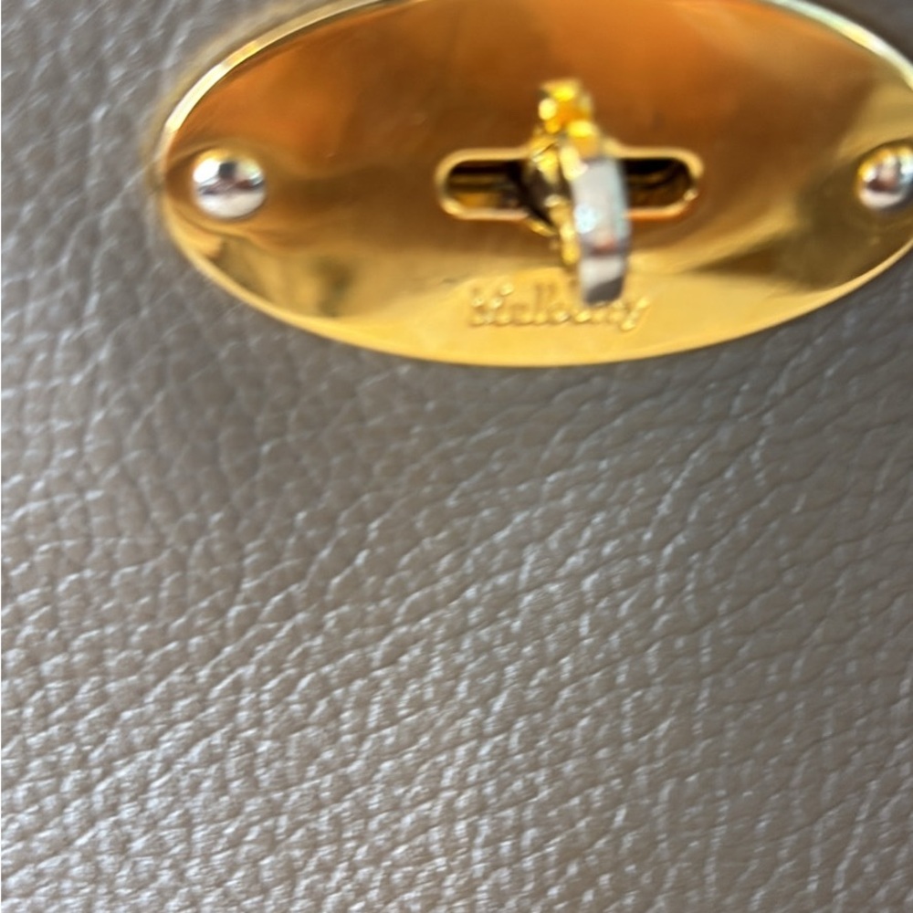 Mulberry Olive Green/Gray Leather Tote with Gold Hardware - Picture 3 of 13